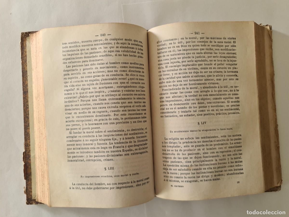 Libros antiguos: El Criterio. Escritos p&oacute;stumos. Balmes - Foto 6