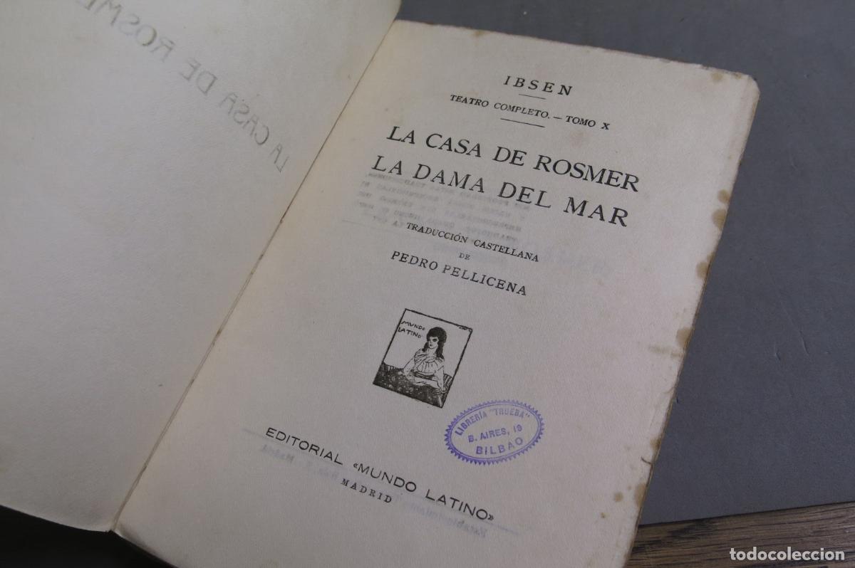 Libros antiguos: LA CASA DE ROSMER. LA DAMA DEL MAR. IBSEN - Foto 2