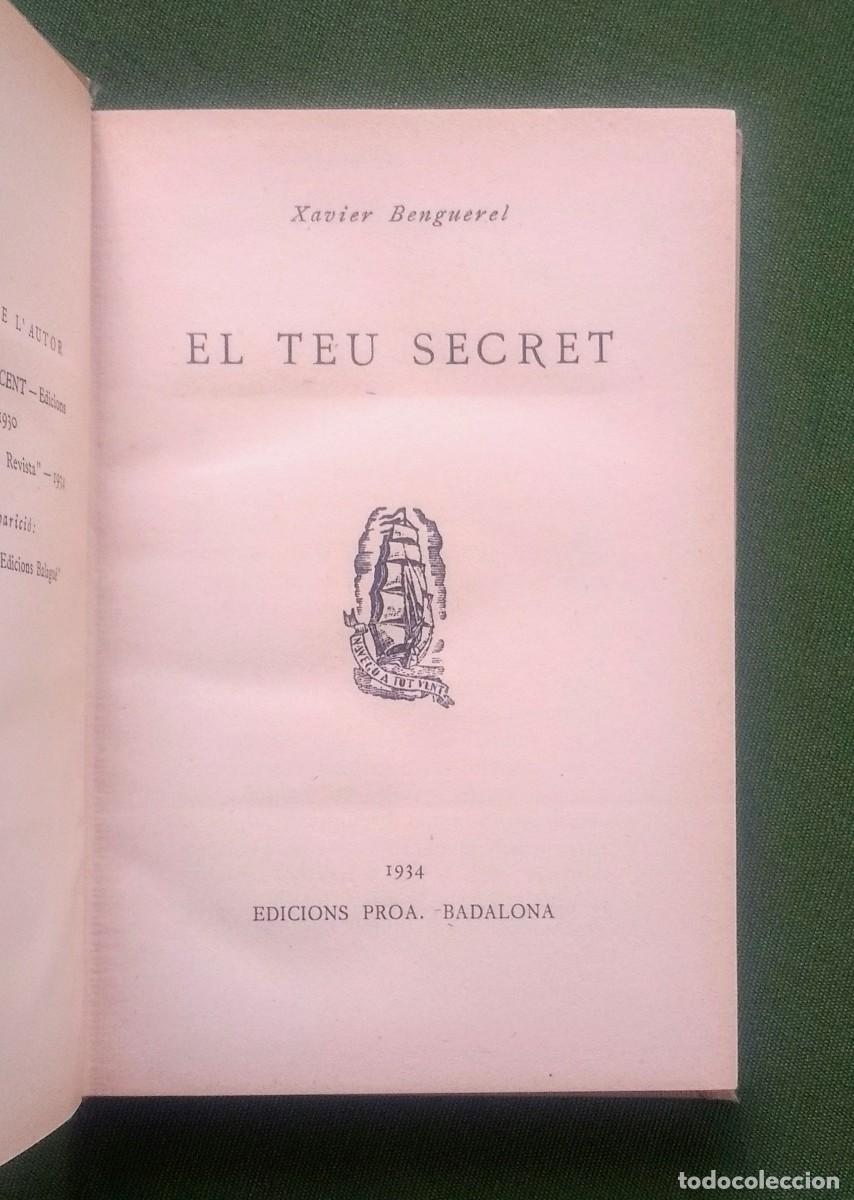 Libros antiguos: EL TEU SECRET - XAVIER BENGUEREL - 1934 - Foto 3