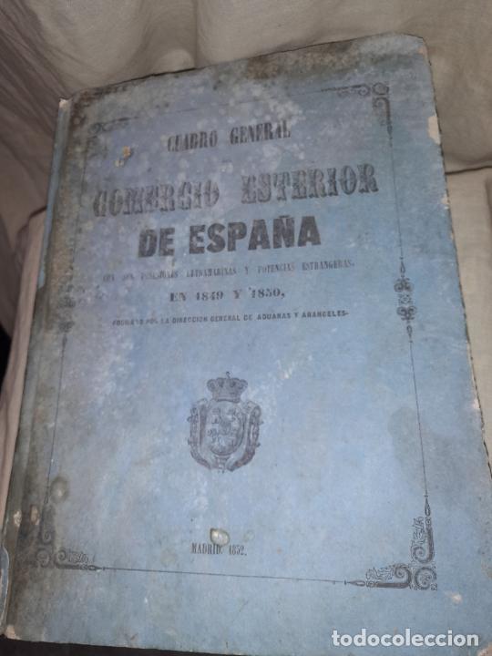 Libros antiguos: CUADRO GENERAL DEL COMERCIO ESTERIOR DE ESPA&Ntilde;A - A&Ntilde;OS 1849-1850 - EXCEPCIONAL. - Foto 1