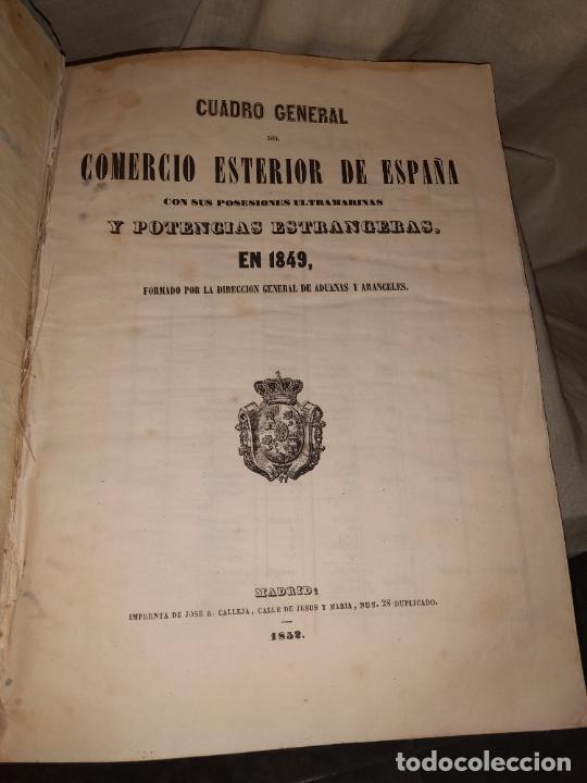 Libros antiguos: CUADRO GENERAL DEL COMERCIO ESTERIOR DE ESPA&Ntilde;A - A&Ntilde;OS 1849-1850 - EXCEPCIONAL. - Foto 3