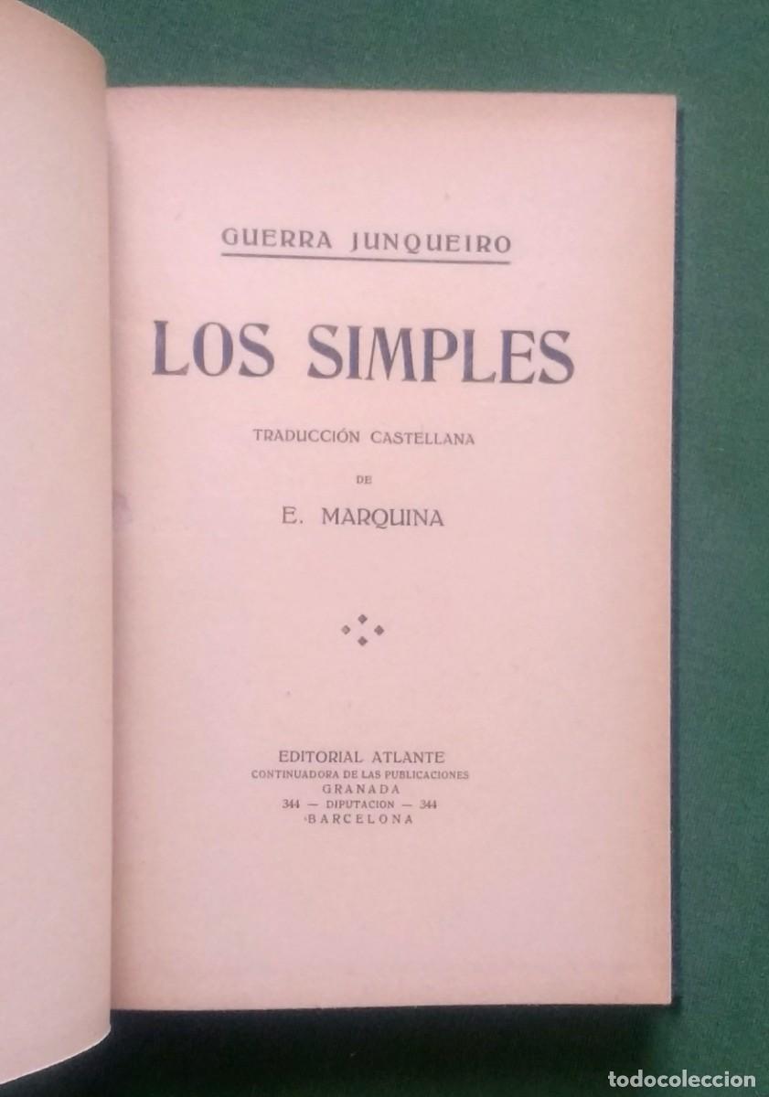Libros antiguos: LOS SIMPLES - GUERRA JUNQUEIRO - Foto 2