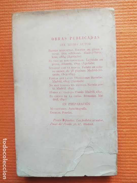 Libros antiguos: INTERVIU CON UN MANCO JOSE PONS SAMPER 1909 CON DEDICATORIA AUTOGRAFA - Foto 2