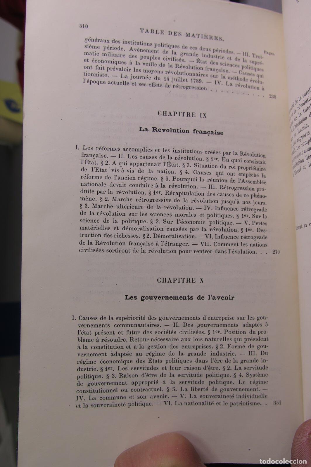 Libros antiguos: L&acute;EVOLUTION POLITIQUE ET LA REVOLUTION. M.G. DE MOLINARI. 1884 - Foto 6