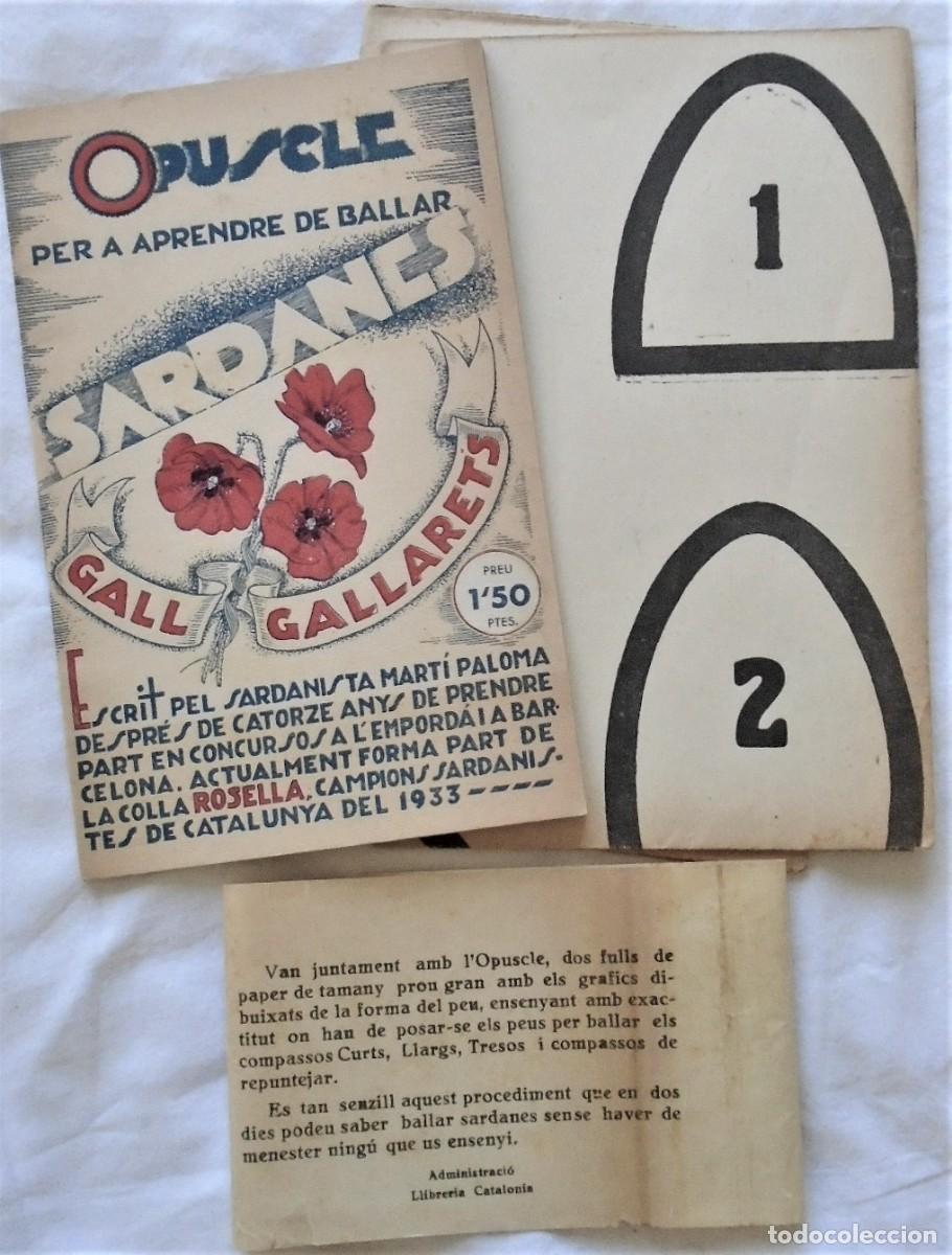 Libros antiguos: OPUSCLE PER APENDRE A BALLAR SARDANES. - Foto 2