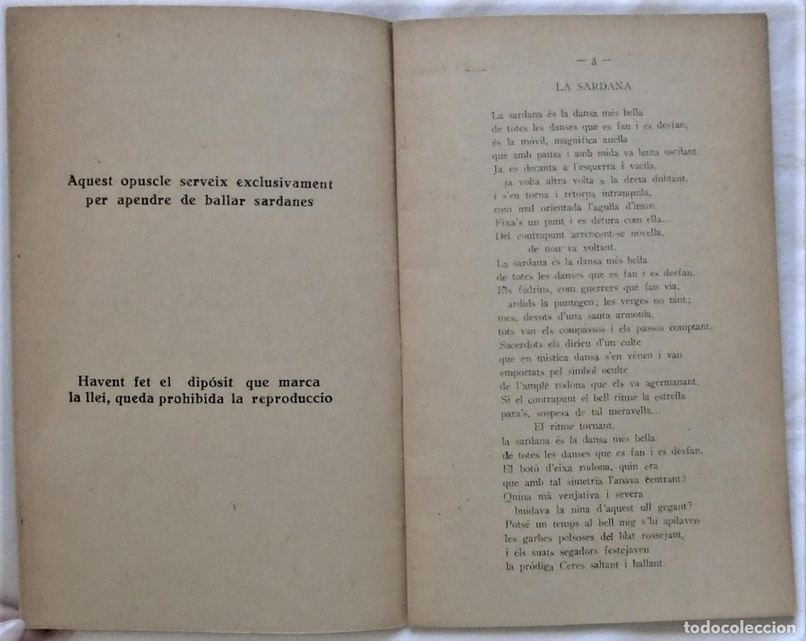 Libros antiguos: OPUSCLE PER APENDRE A BALLAR SARDANES. - Foto 4