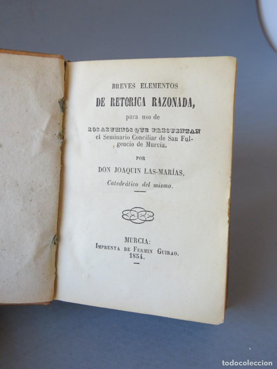 Antiquarische B&uuml;cher: BREVES ELEMENTOS DE RET&Oacute;RICA RAZONADA PARA USO DE ALUMNOS.JOAQU&Iacute;N LAS-MAR&Iacute;AS.MURCIA 1854
