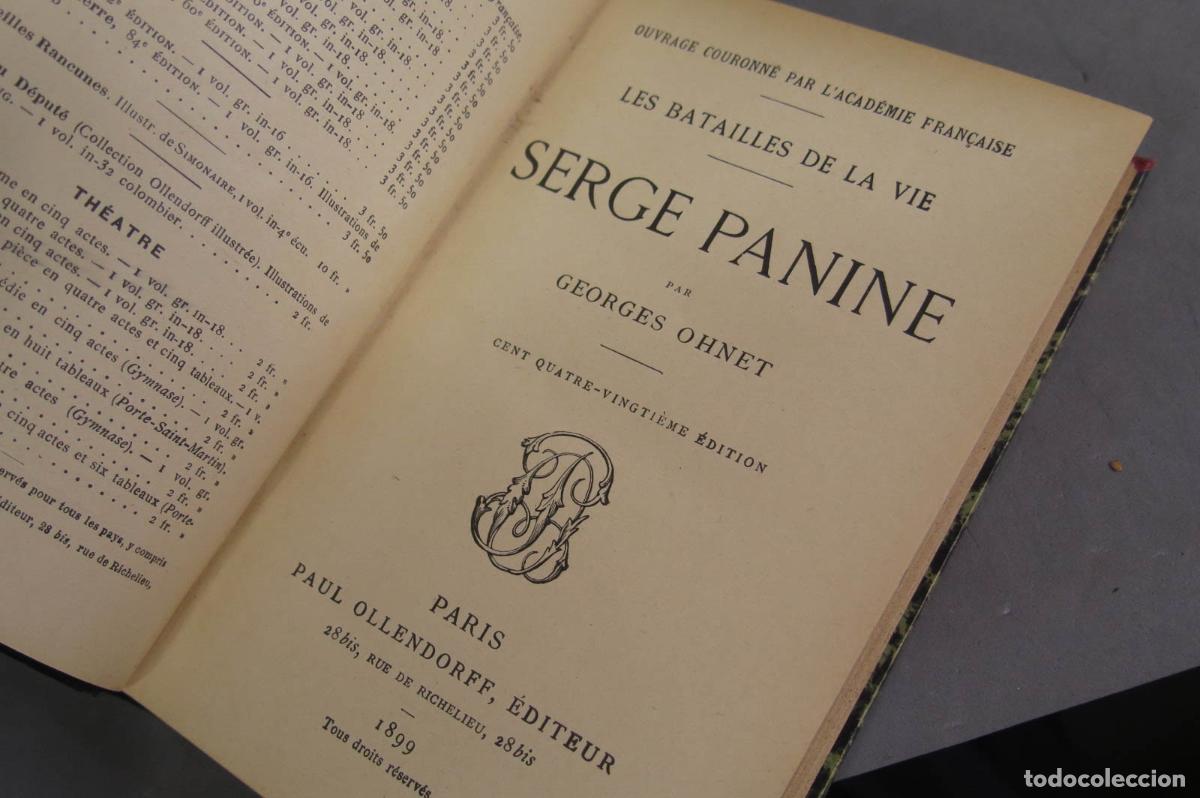Libros antiguos: 1899. Serge Panine. Les Batailles De La Vie. OHNET - Foto 2