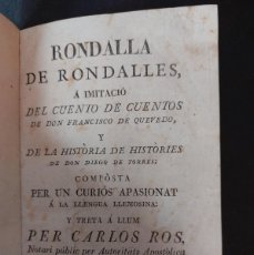 Libros antiguos: RONDALLA DE RONDALLES - VALENCIA - 1820