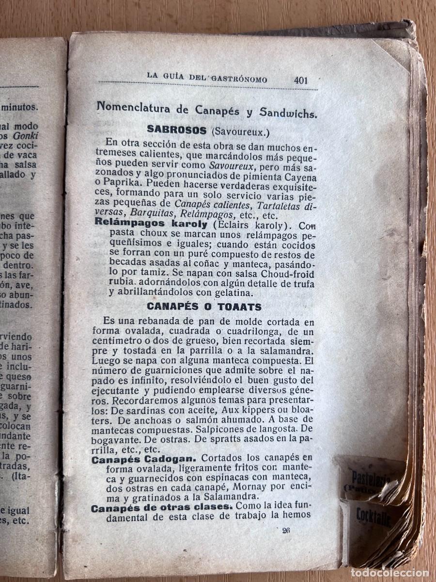 Libros antiguos: LA GUIA DEL GASTRONOMO Y DEL MAITRE D&acute;HOTEL - Foto 8