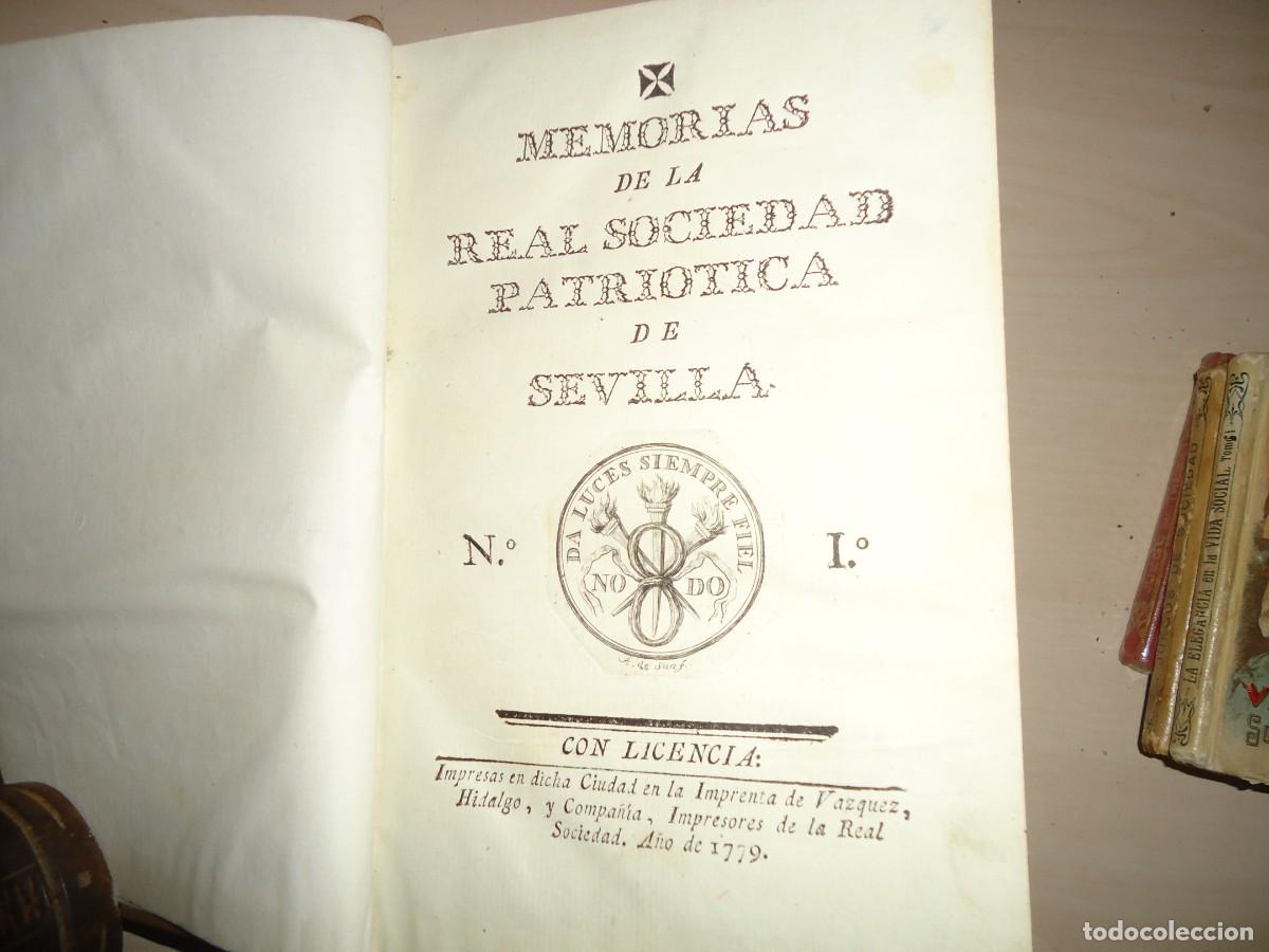 Libros antiguos: Memorias de la Real Sociedad Patri&oacute;tica de Sevilla. 1779. Huelva