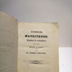 Libros antiguos: PANORAMA MATRITENSE. CUADROS DE COSTUMBRES DE LA CAPITAL. EL CURIOSO PARLANTE. TOMO III, AÑO 1838
