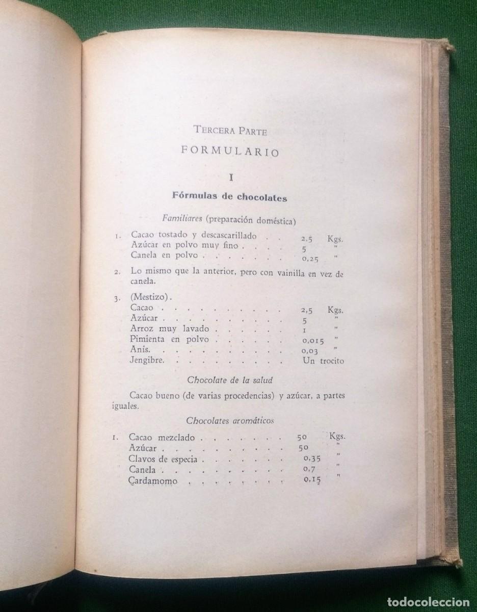 Libros antiguos: FABRICACI&Oacute;N DE CHOCOLATES - M. VIDAL - 1&ordf; EDICI&Oacute;N 1935. - Foto 5