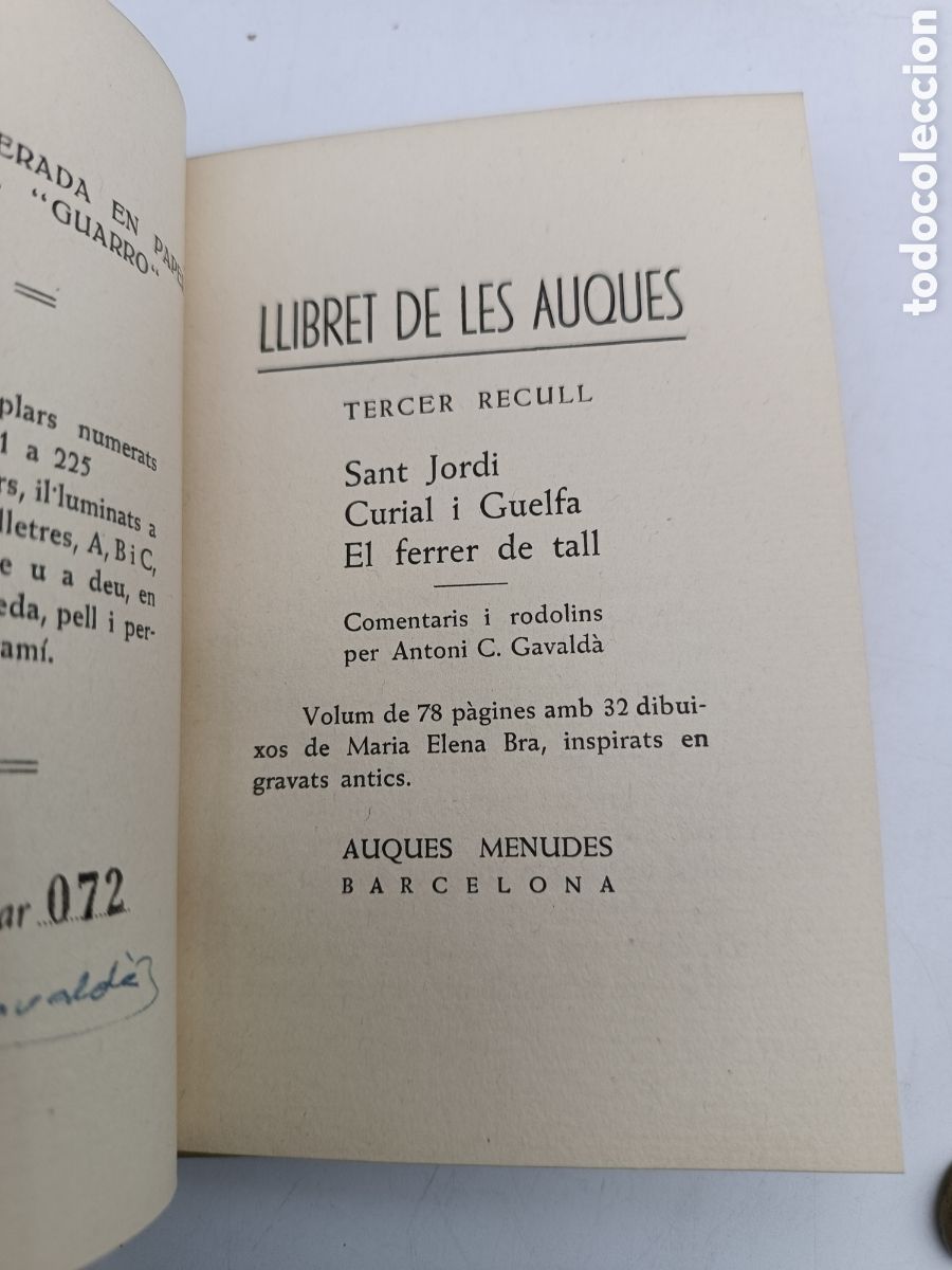 Libros antiguos: Llibre de les auques ejemplar numerado - Foto 6