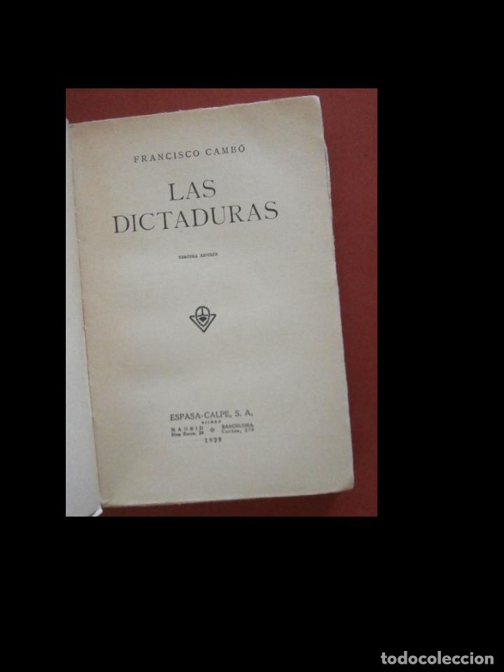 Libros antiguos: Las dictaduras. Francisco Camb&oacute; - Foto 4