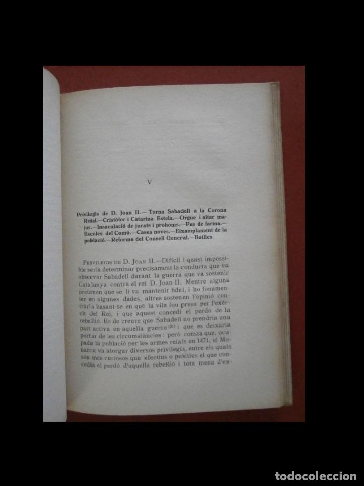 Libros antiguos: Sabadell. Monografia. Agust&iacute; Rius i Borrell - Foto 3