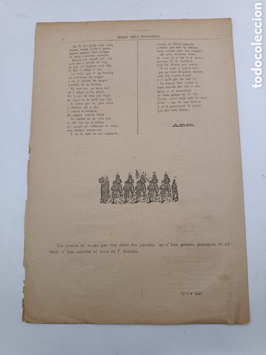 Libros antiguos: Serm&oacute; del ignocents ciutat Igualada 1891 - Foto 5