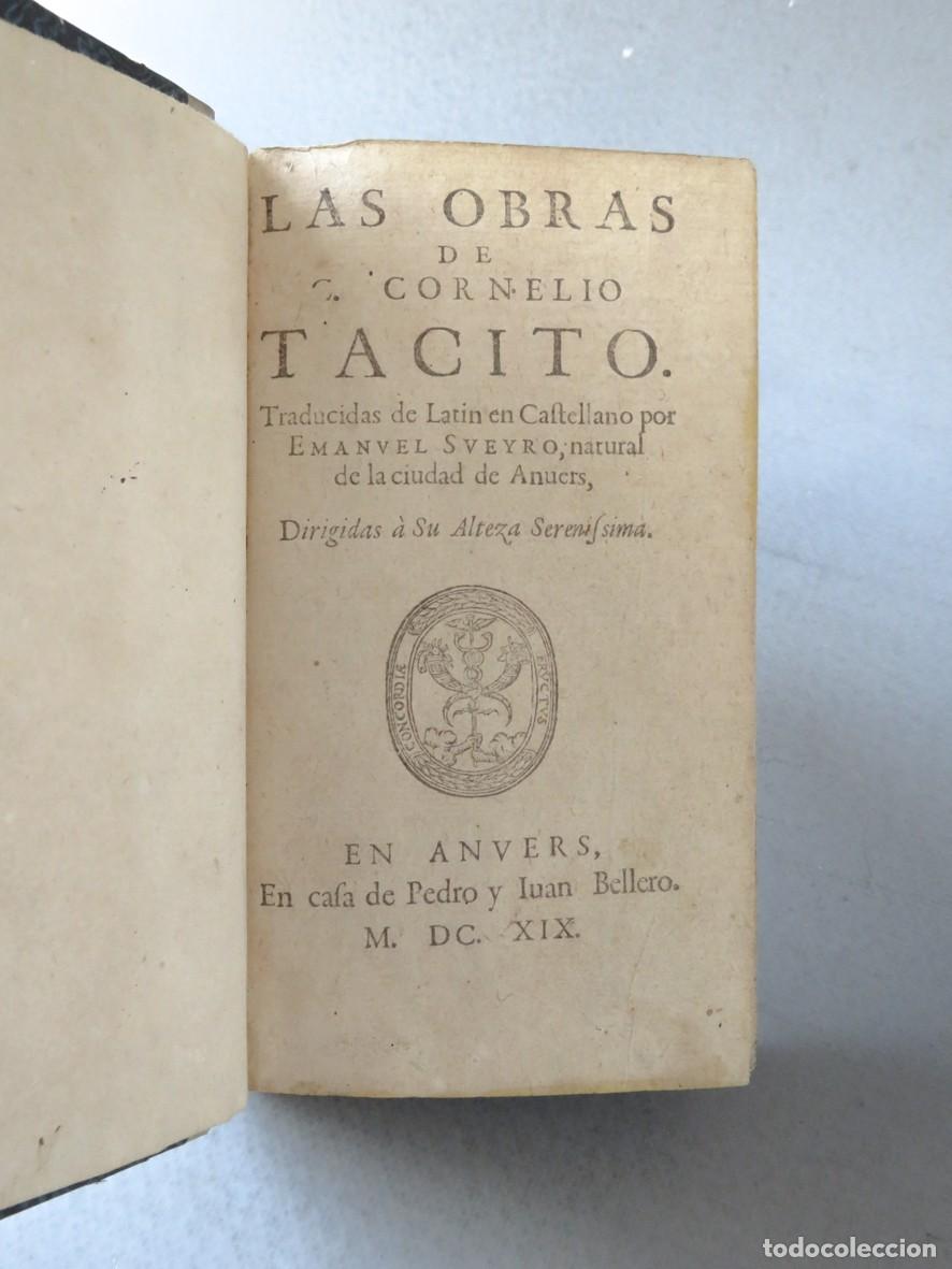 Libros antiguos: LAS OBRAS DE C. CORNELIO TACITO. ANVERS 1619. - Foto 1