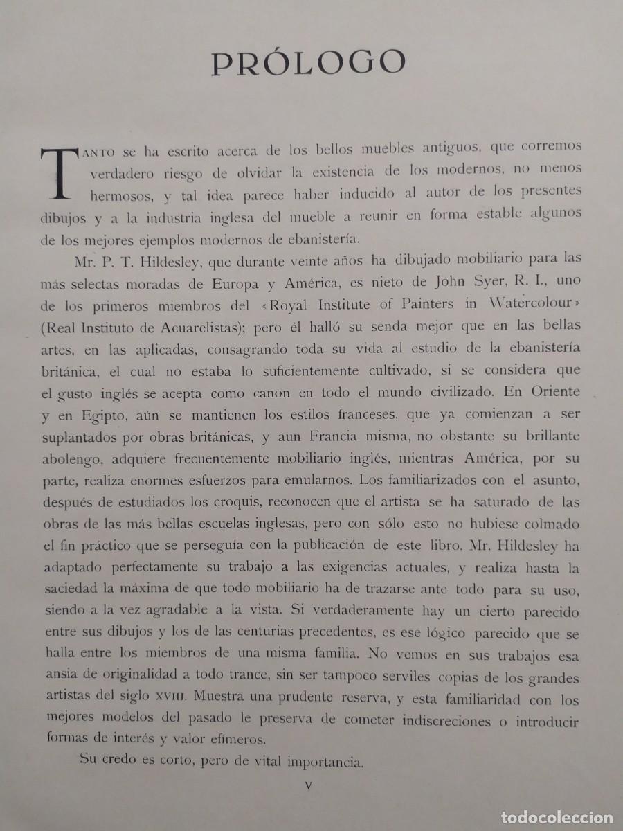Libros antiguos: 1929. Proyectos de mobiliario y decoraci&oacute;n ingleses. Hildesley. - Foto 4