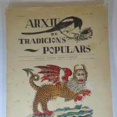 Libros antiguos: ANTIGUA PUBLICACIÓN ARXIU DE TRADICIONS POPULARS, FASCICLE I, 1928, VALERI SERRA, VER FOTOS