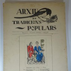 Libros antiguos: ANTIGUA PUBLICACIÓN ARXIU DE TRADICIONS POPULARS, FASCICLE III, VER FOTOS