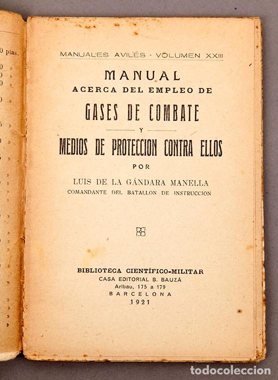 Libros antiguos: GASES DE COMBATE - LUIS DE LA GRANADA - 1921 - RARO - Foto 3