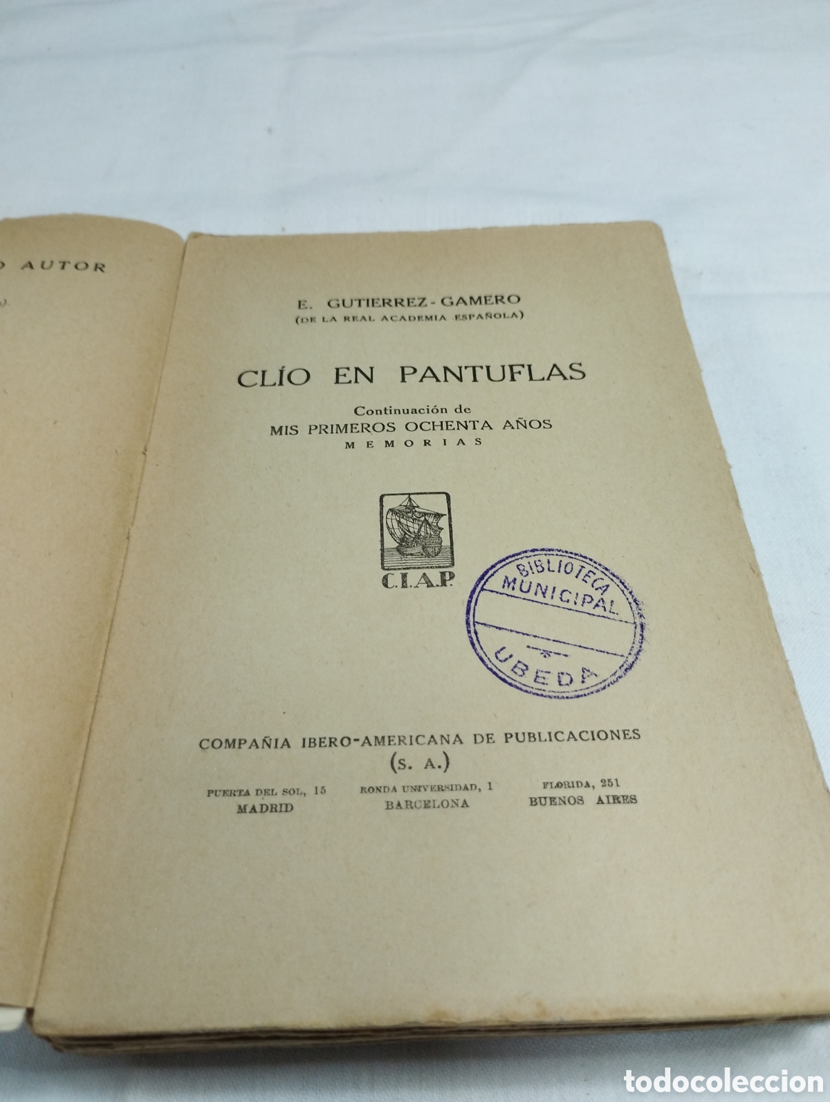 Libros antiguos: Clio en pantuflas. E. Guti&eacute;rrez-Gamero, 1930 KKB - Foto 3