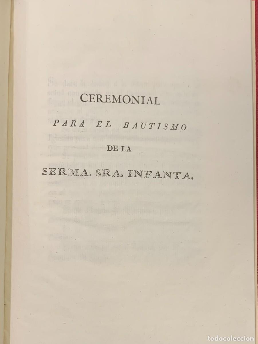 Livros antigos: Ceremonial para el Bautismo de la Serma. Sra. Infanta