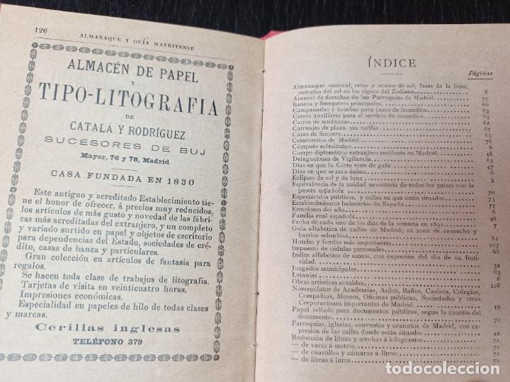 Libros antiguos: Almanaque y gu&iacute;a matritense. A&ntilde;o de 1892 - Foto 5
