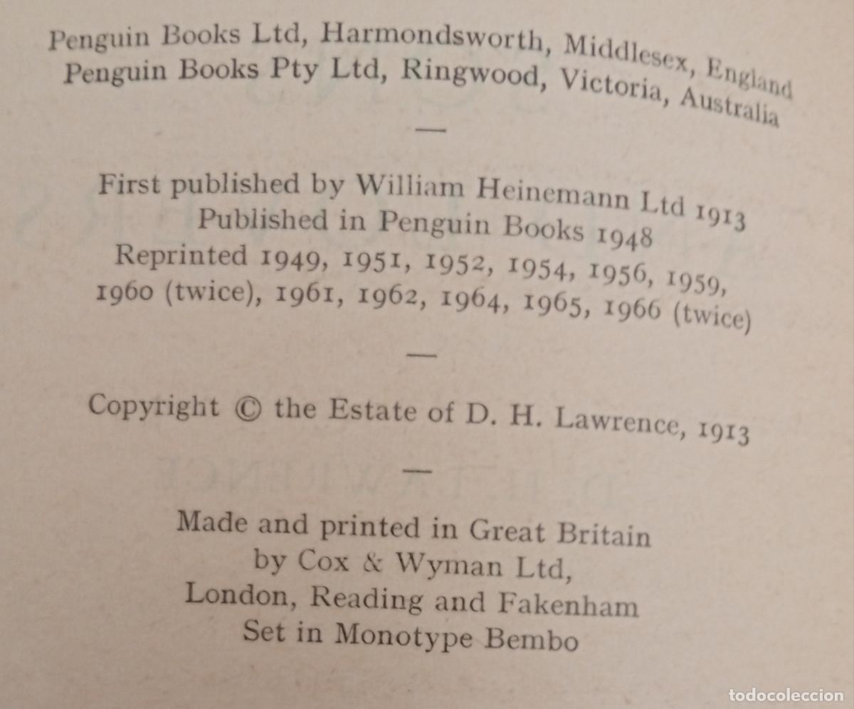Libros antiguos: Penguin Sons and Lovers antiguo libro. D.H. Lawrence - Foto 3