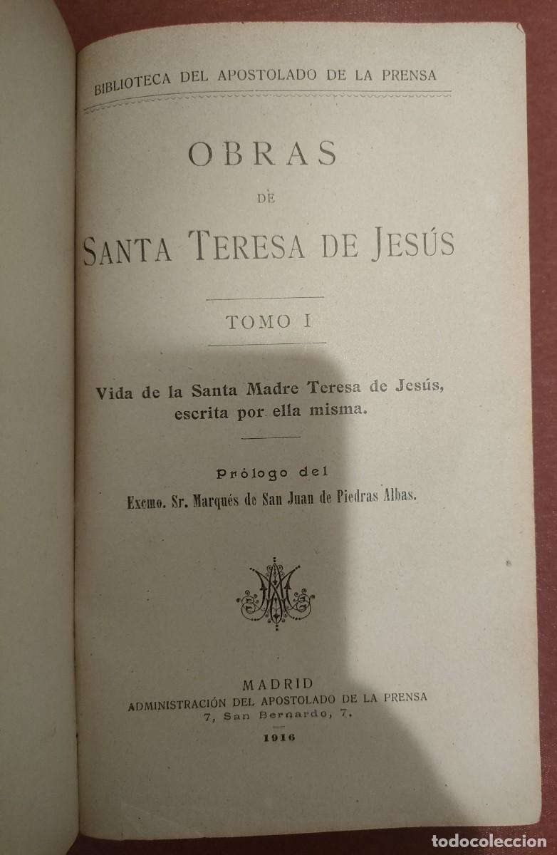 Libros antiguos: Obras de santa Teresa de Jes&uacute;s. 1916 - Foto 3