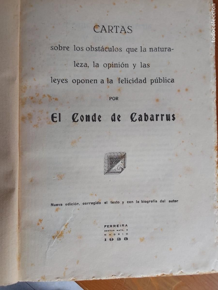 Libros antiguos: CABARRUS. CARTAS. 1932. - Foto 6