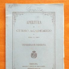 Libros antiguos: 1864 APERTURA CURSO ACADÉMICO 1864-65 UNIVERSIDAD DE BARCELONA