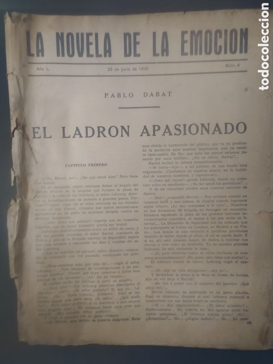 Libri antichi: El ladr&oacute;n apasionado la novela de la emoci&oacute;n