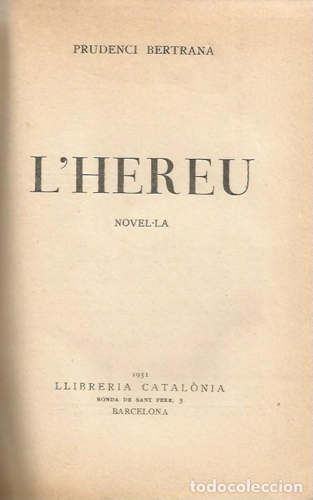 Libros antiguos: LHEREU - PRUDENCI BERTRANA - Foto 1