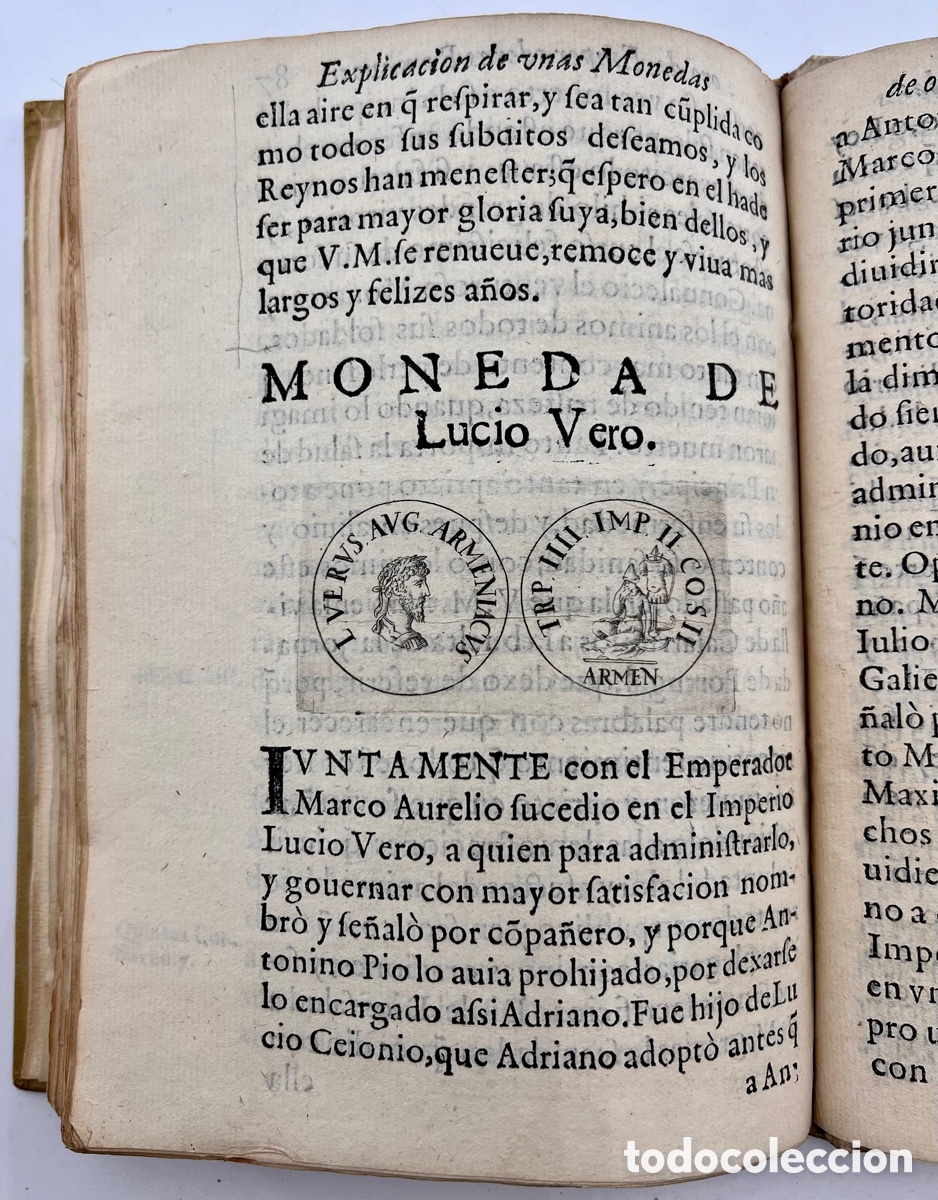 Libros antiguos: 1620. Qui&ntilde;ones. Explicaci&oacute;n de unas monedas de oro&hellip; - Foto 7