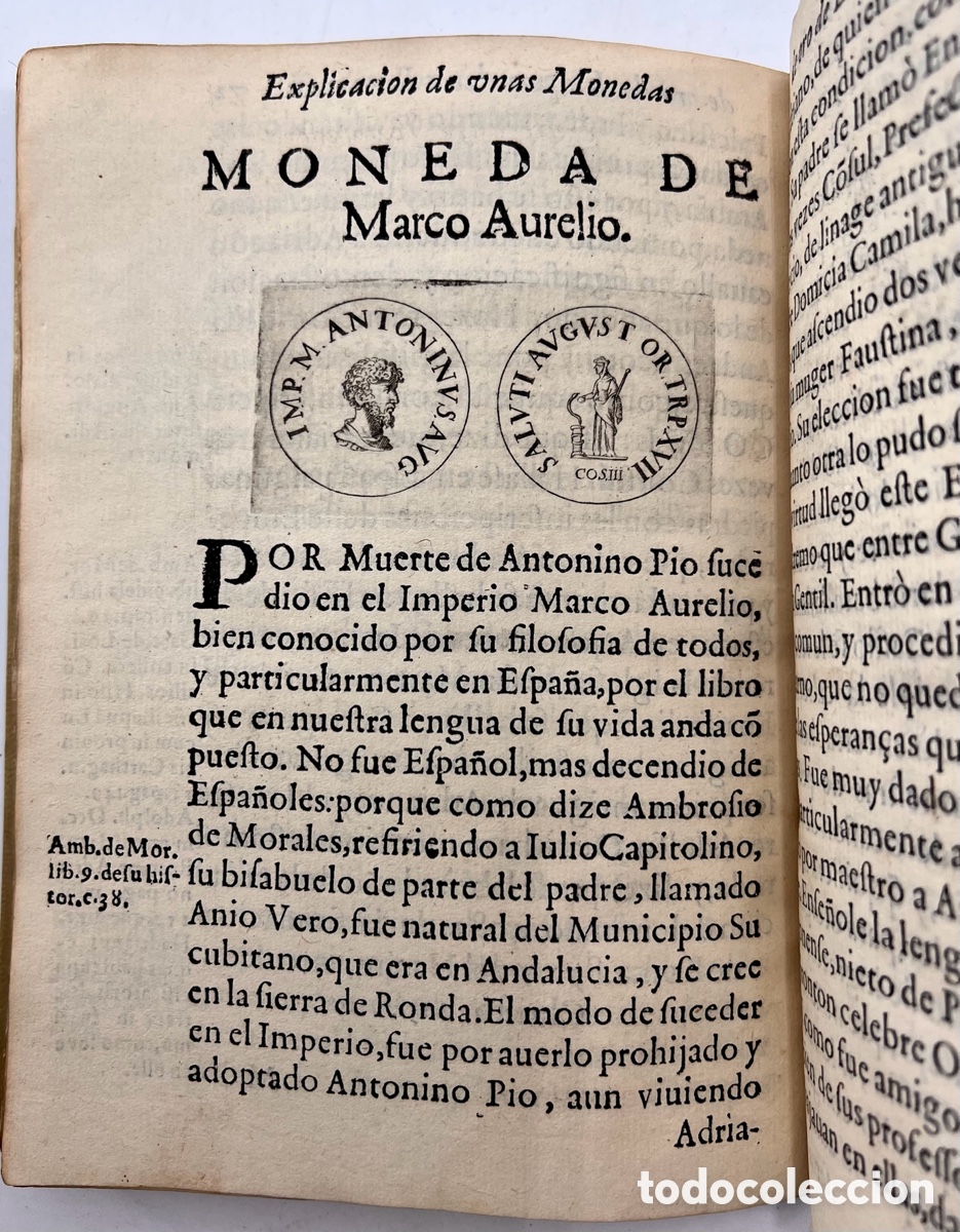 Libros antiguos: 1620. Qui&ntilde;ones. Explicaci&oacute;n de unas monedas de oro&hellip; - Foto 8