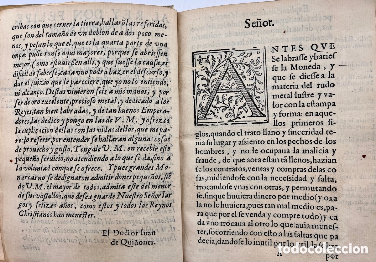 Libros antiguos: 1620. Qui&ntilde;ones. Explicaci&oacute;n de unas monedas de oro&hellip; - Foto 11