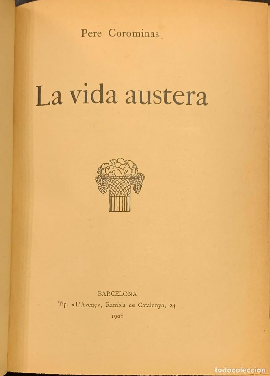 Libros antiguos: La Vida Austera - Pere Corominas - Foto 2