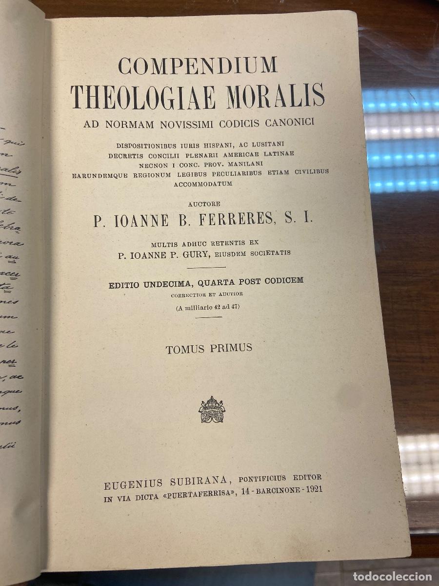 Antiquarische B&uuml;cher: COMPEDIUM THEOLOGIAE MORALIS VOL. 1 . EDITIO UNDECIMA - P. FERRERES, S.I - 1921