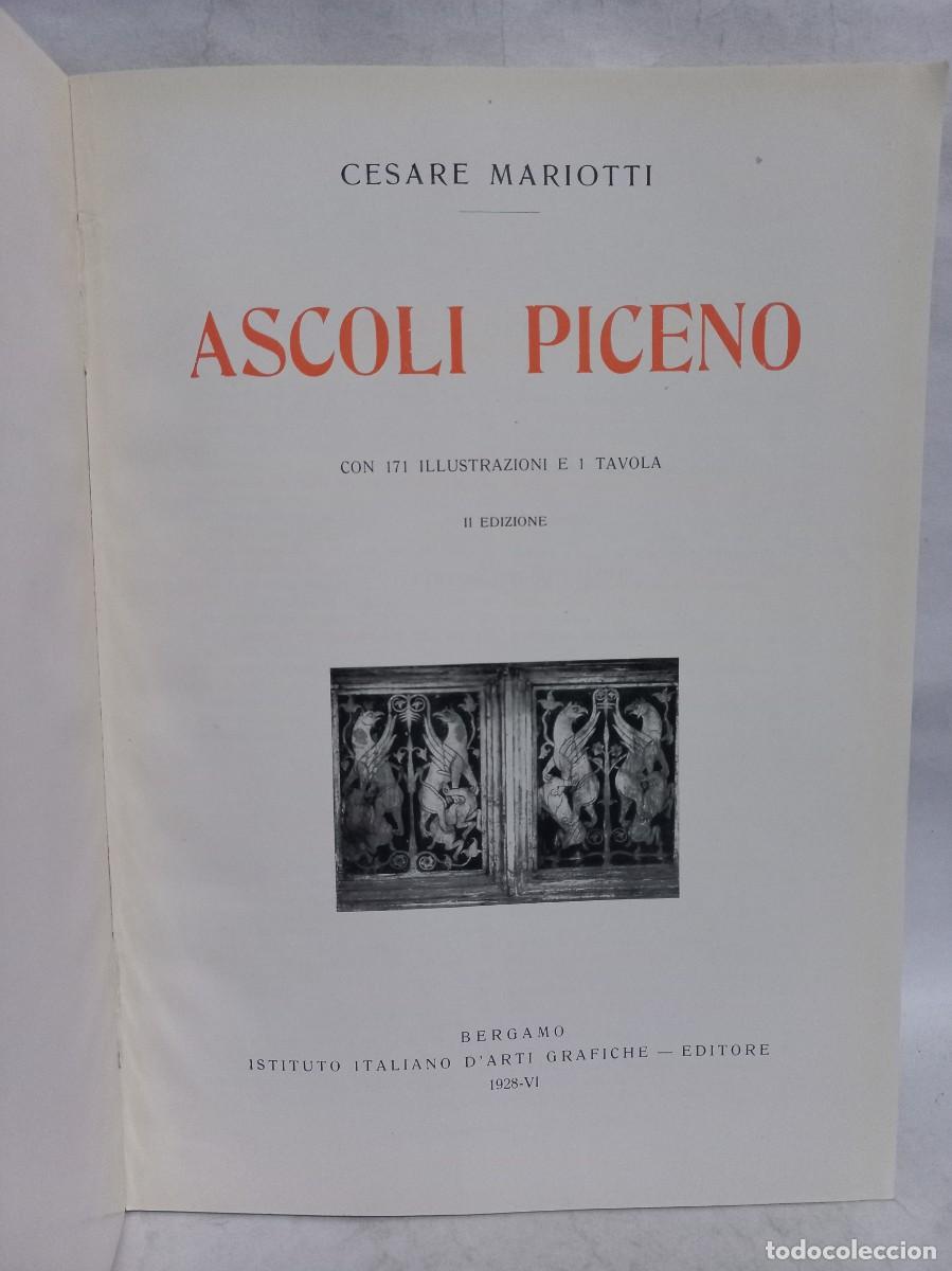 Libros antiguos: Cesare Mariotti - Ascoli Piceno - 1928 - Foto 2