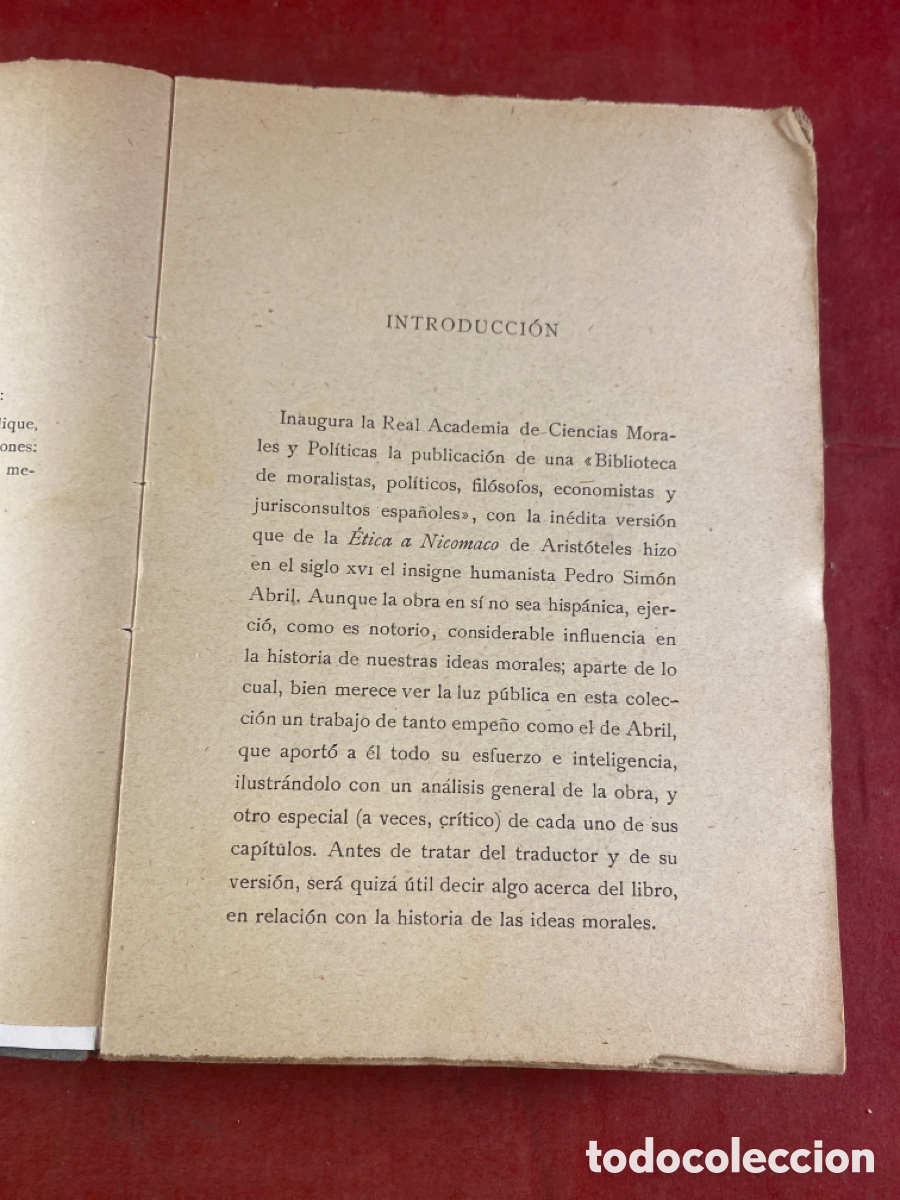 Libros antiguos: LA &Eacute;TICA DE ARIST&Oacute;TELES - Foto 2