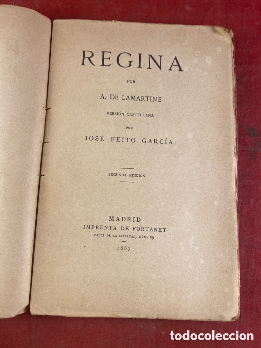 Libros antiguos: REGINA POR A. DE LAMARTINE - Foto 2
