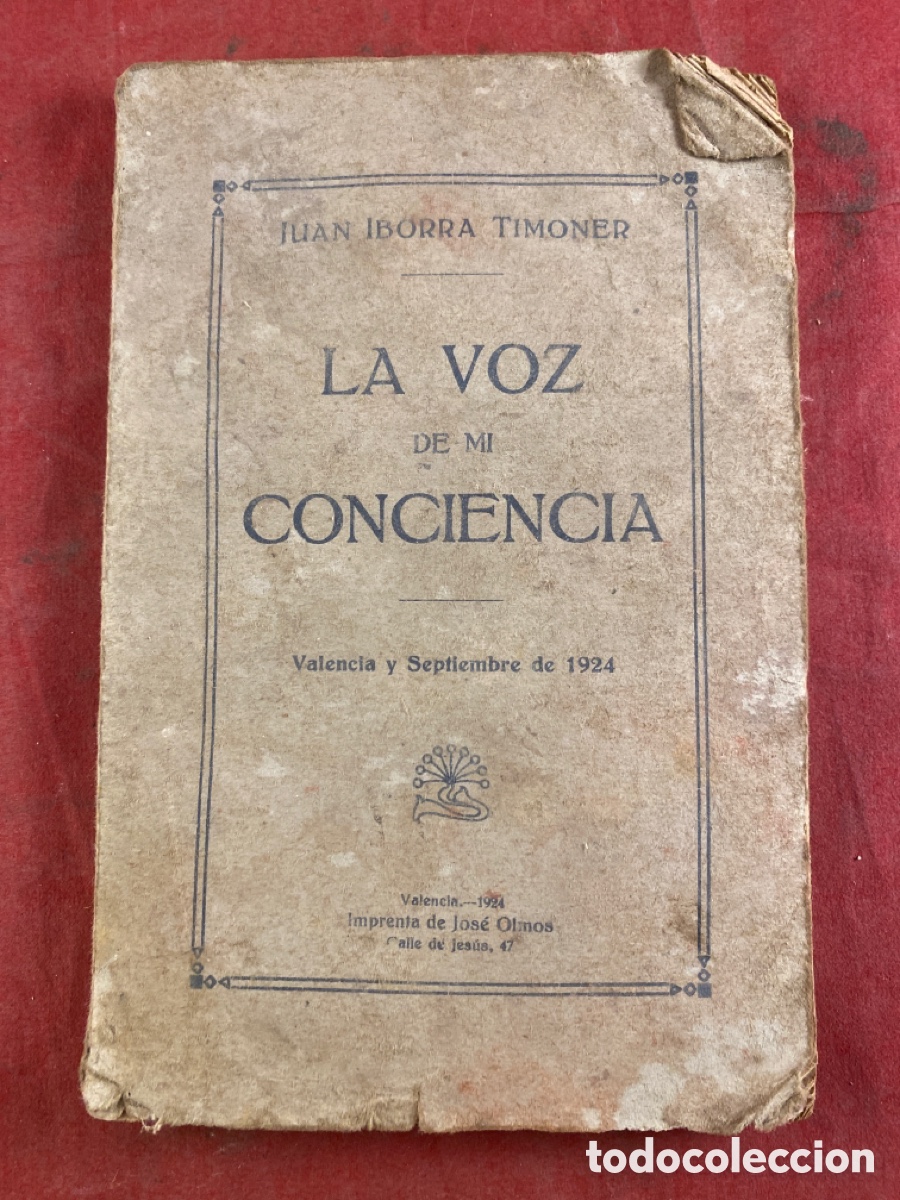 Libros antiguos: LA VOZ DE MI CONCIENCIA VALENCIA 1924 - Foto 1