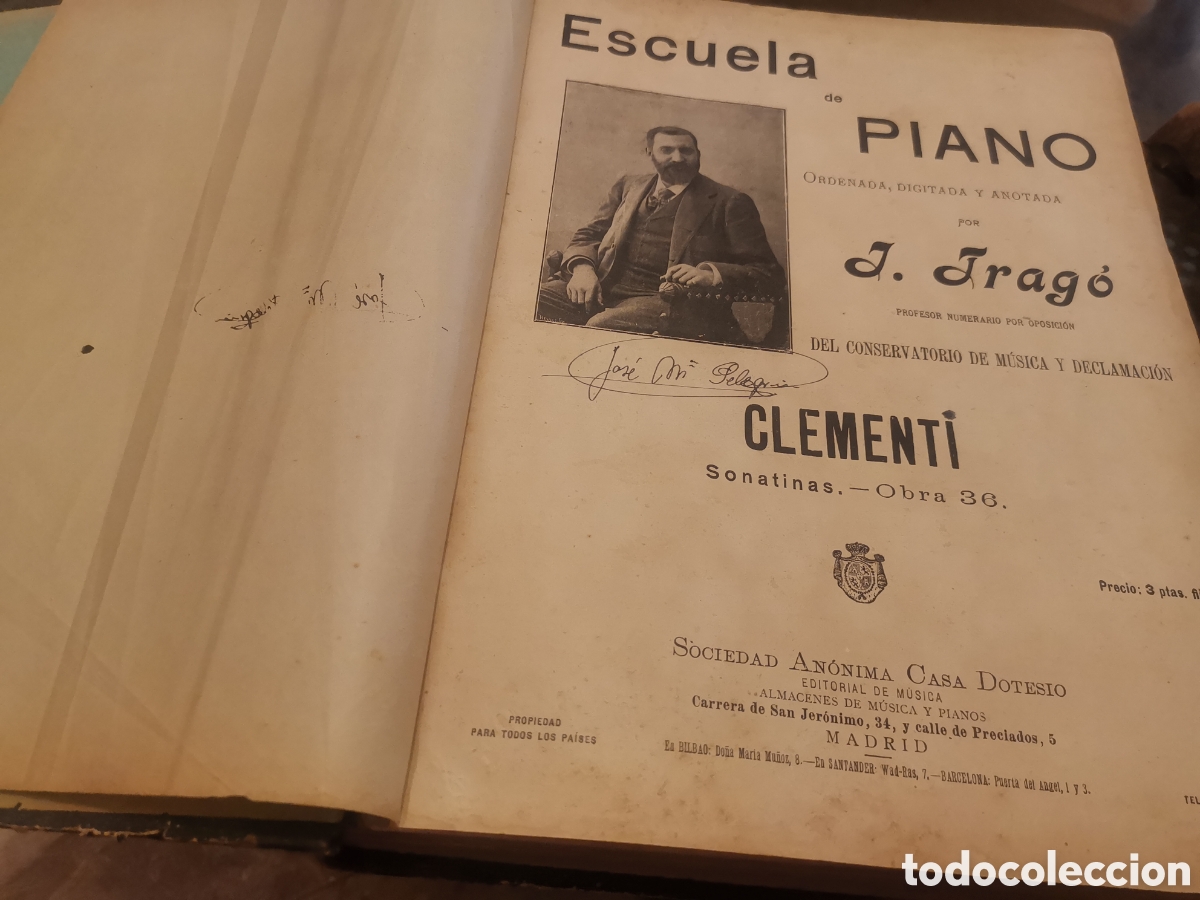Libros antiguos: ppLibro escuela de piano jose trago - Foto 1