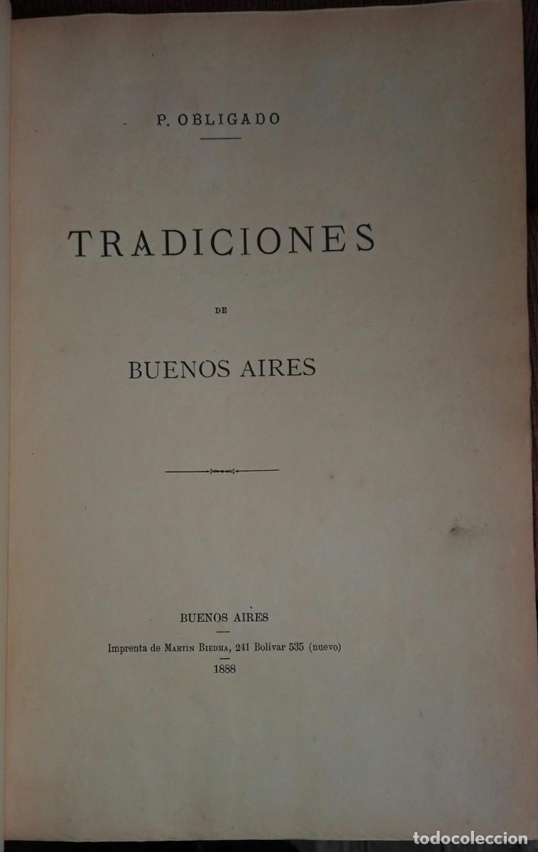 Libros antiguos: Tradiciones de Buenos Aires, P. Obligado. - Foto 1
