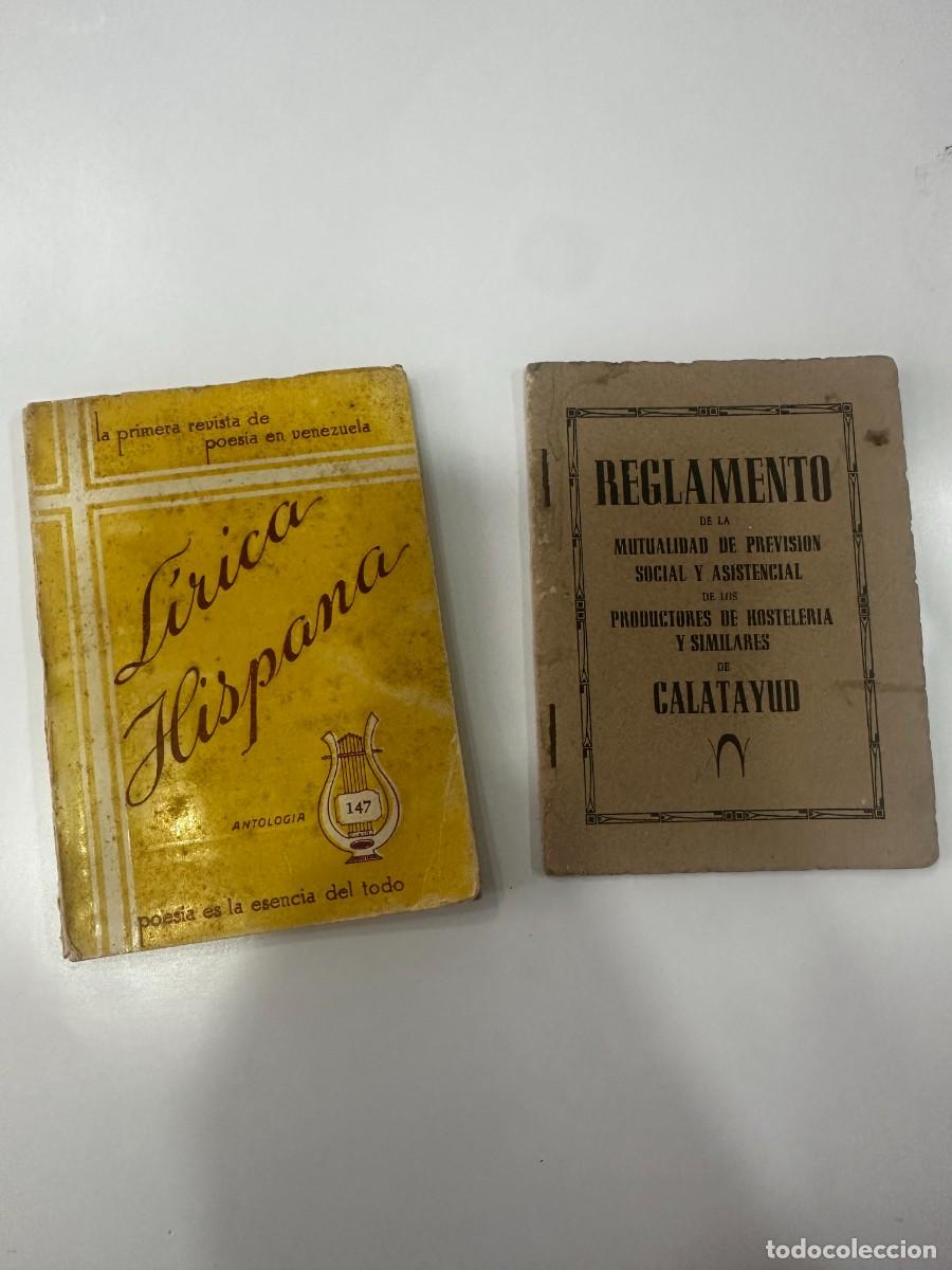 Libri antichi: LOTE DE 2 LIBROS L&Iacute;RICA HISPANA Y REGLAMENTO DE LA MUTUALIDAD DE PREVISION SOCIAL Y ASISTENCIAL