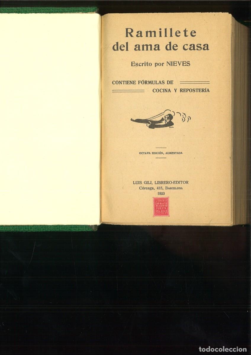 Libros antiguos: RAMILLETE DEL AMA DE CASA. Nieves. - Foto 1