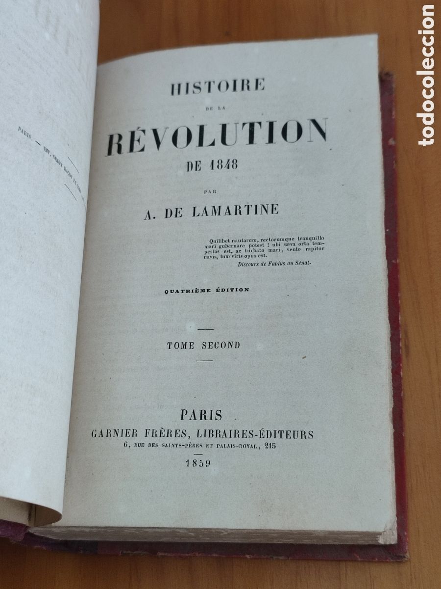Libros antiguos: Lamartine Histoire de la Revolution 1848 - Foto 4
