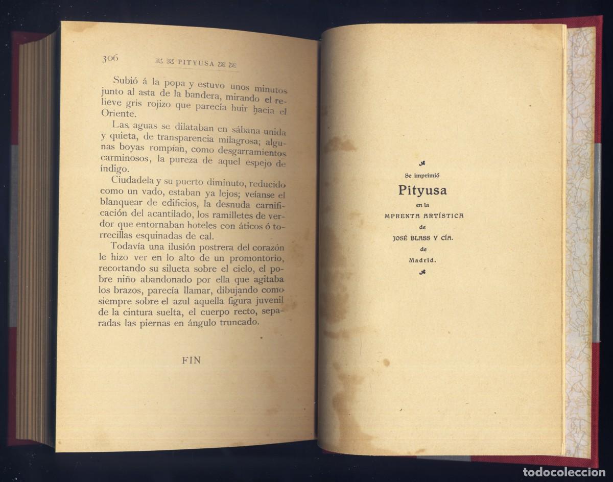 Libros antiguos: LLANAS, Jos&eacute; M&ordf;. Pityusa. Novela. S.a. (1908). - Foto 4